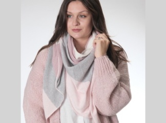 Kolmiohuivi RAITA vanha roosa