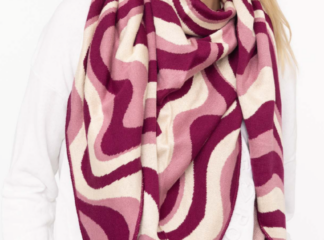 Kolmiohuivi WAVE viininpunainen