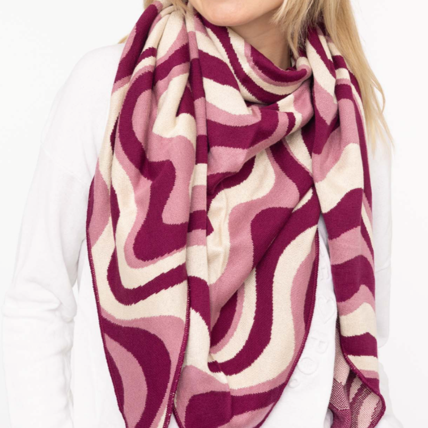 Kolmiohuivi WAVE viininpunainen
