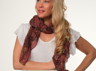 Huivi DAISY viininpunainen