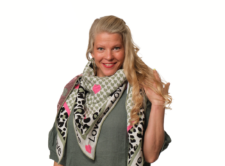 Kolmiohuivi LEO "Love is love" vihreä