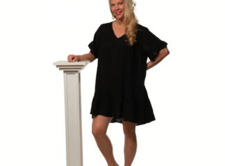 Pellavamekko INES musta (reilut mitat)