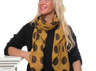 Huivi DAWN okrankeltainen (ruskea pallo)